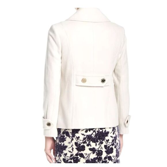 Tory Burch Bernadine Wool Blend Peacoat Button Jacket 48131588 SHELL/IVORY 0 - Picture 2 of 10